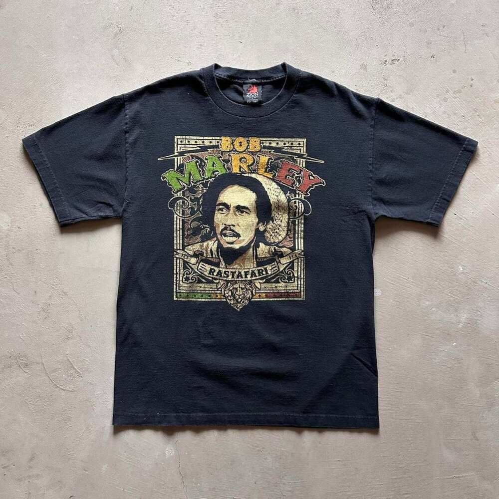 vintage y2k bob marley rastafari boxy tshirt
